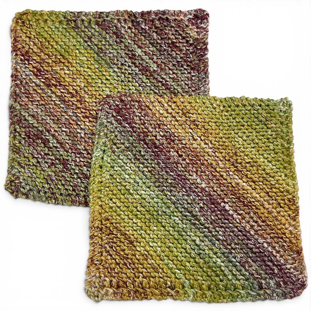 Handmade Nepalese Spices Dishcloth Set Unisex 6.5in Cotton Knit 2pc